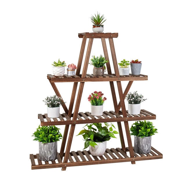 Wooden Pyramid Plant Shelf