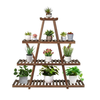 Wooden Pyramid Plant Shelf